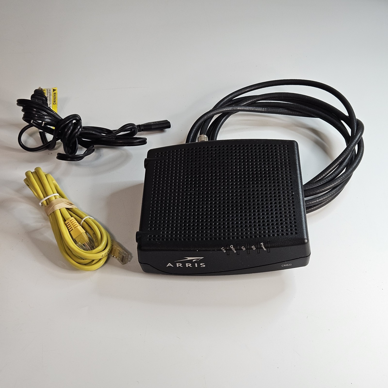 Arris CM820A DOCSIS 3.0 Cable Modem w/Power/AUX and Ethernet Cord