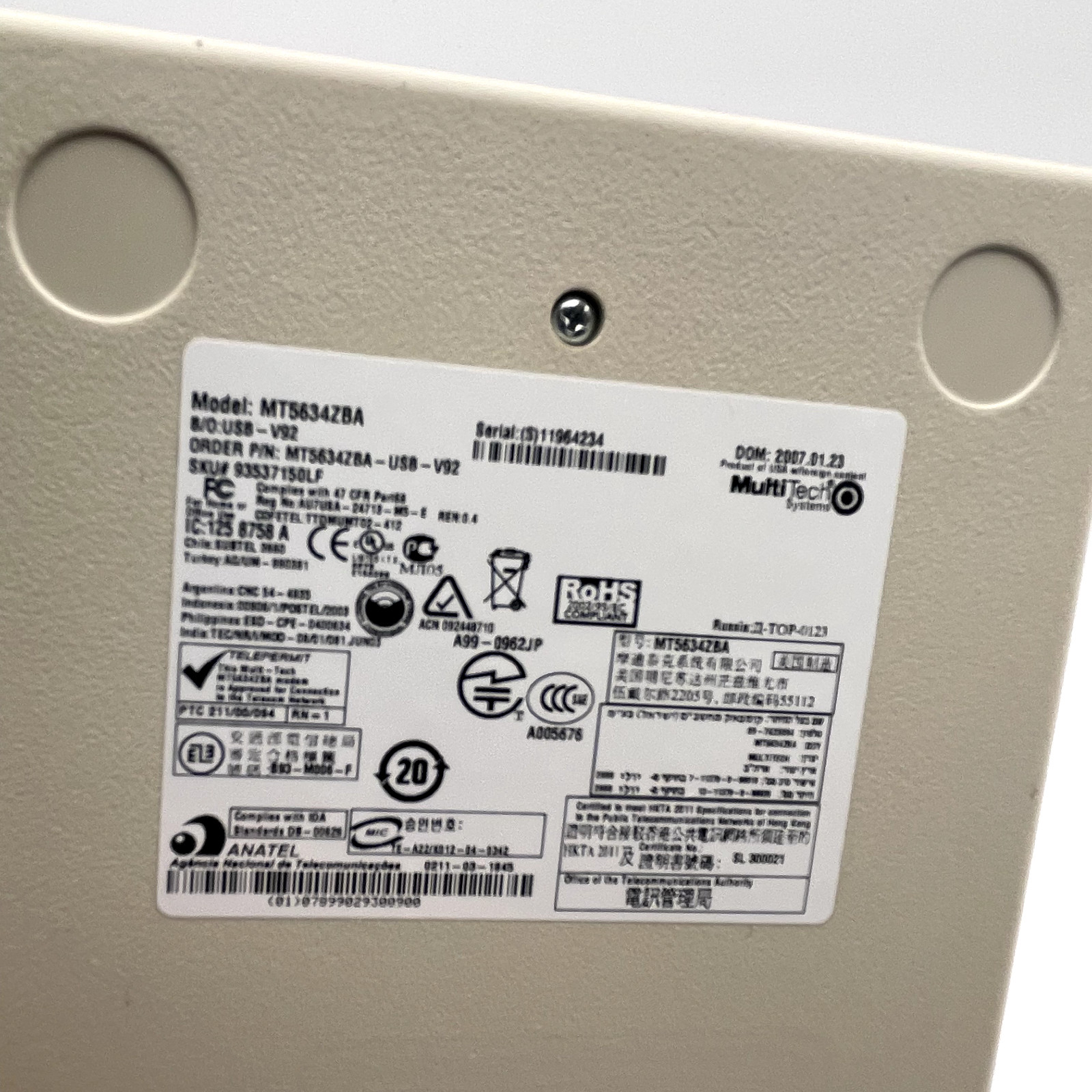MultiTech MT5634ZBA-USB-V92 External Modem – Working