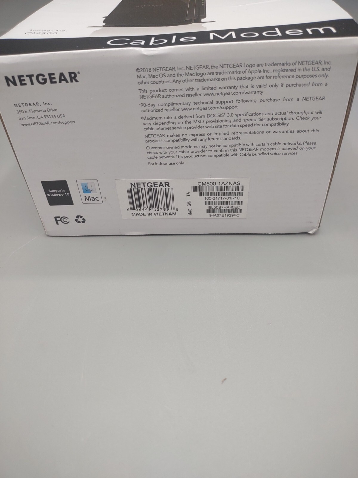 NETGEAR Cm500-1aznas 16×4 DOCSIS 3.0 Cable Modem Max Download Speeds of 686mbps