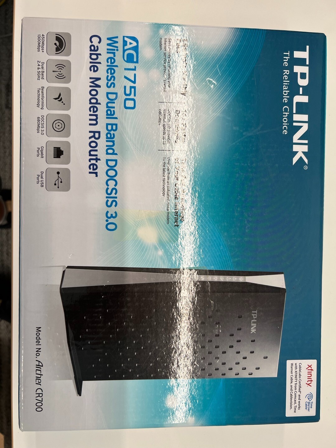 TP-Link DOCSIS 3.0 Cable Modem Black TC7610 TC-7610 Xfinity Cox