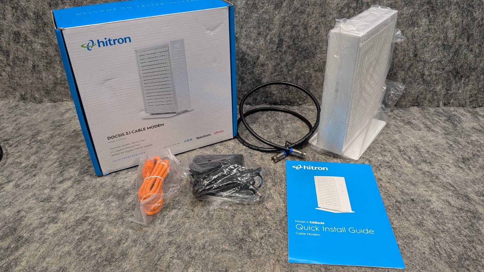 Hitron CODA56 DOCSIS 3.1 Cable Modem 2.5GbE White – Cox/Spectrum/Xfinity 🔥New🔥