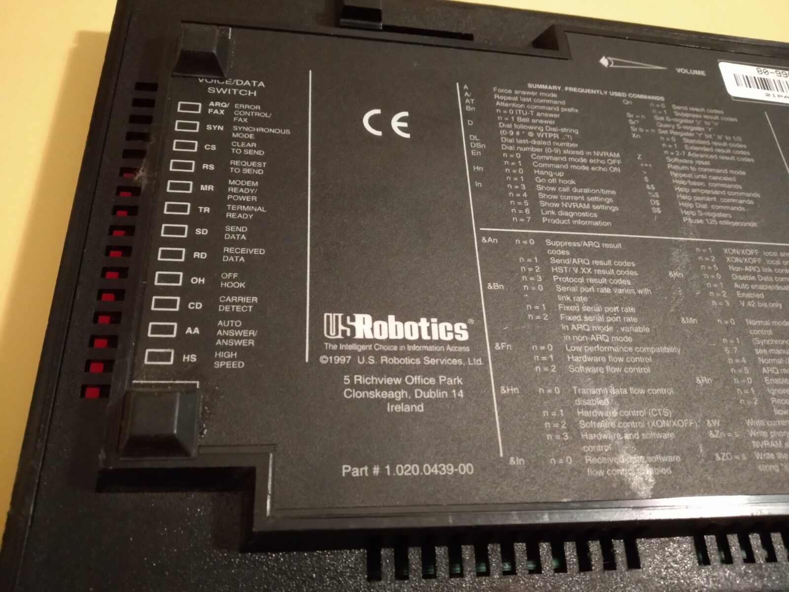 Vintage USRobotics Courier Business Modem – Fax / Modem – External 1997 Ireland