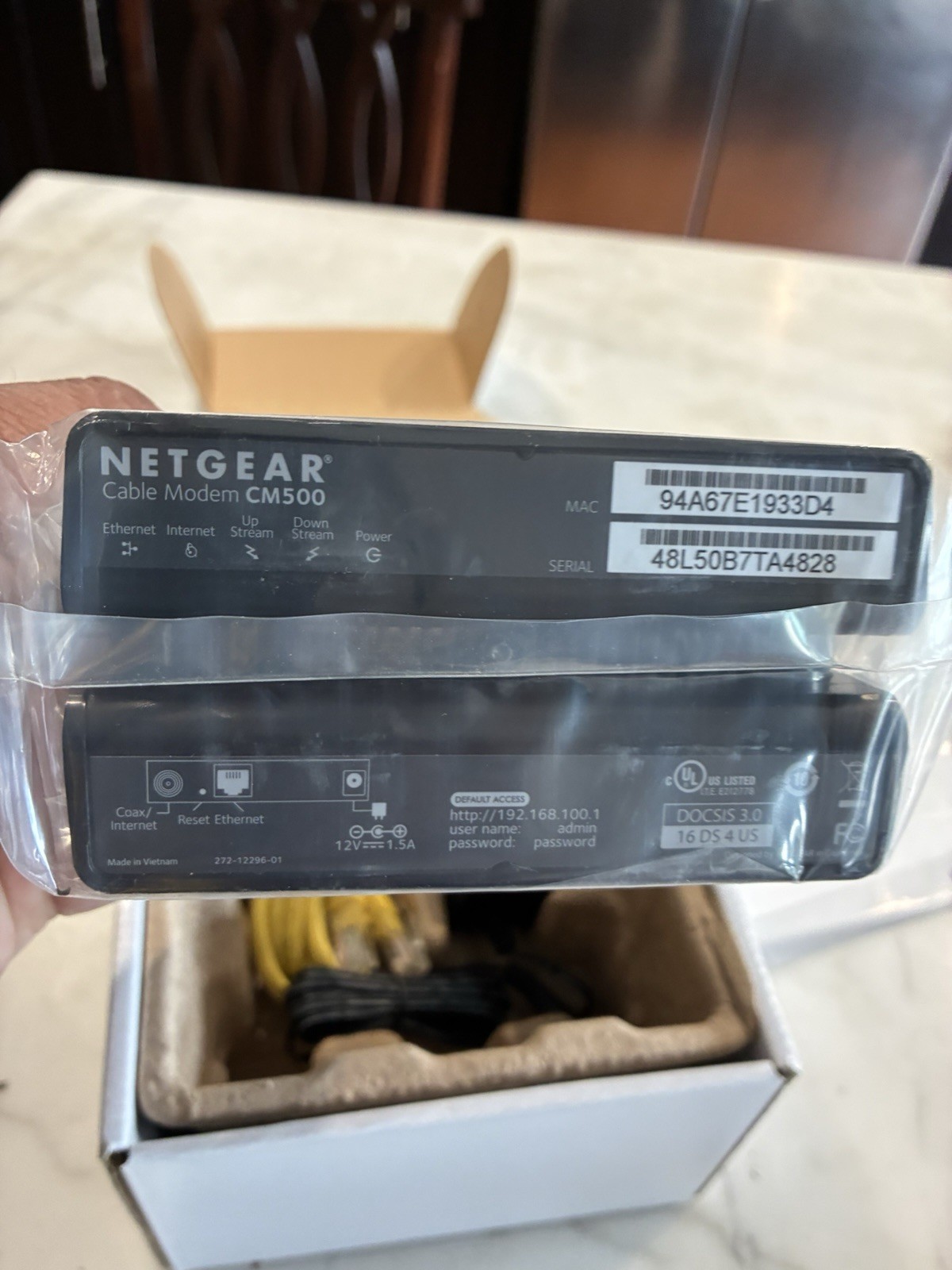 NEW NETGEAR CM500 (CM5001AZNAS) 680 Mbps – Black