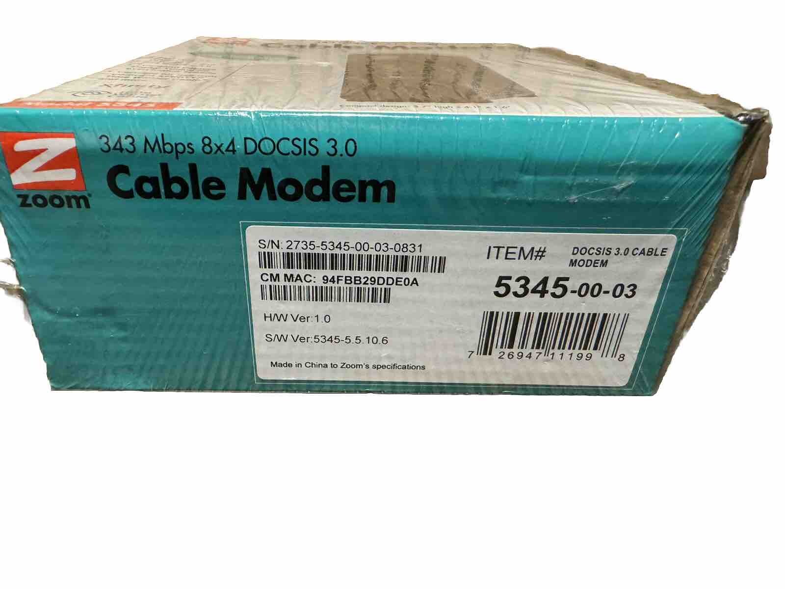 New! Sealed! Zoom DOCSIS 3.0 High-Speed Cable Modem 5345