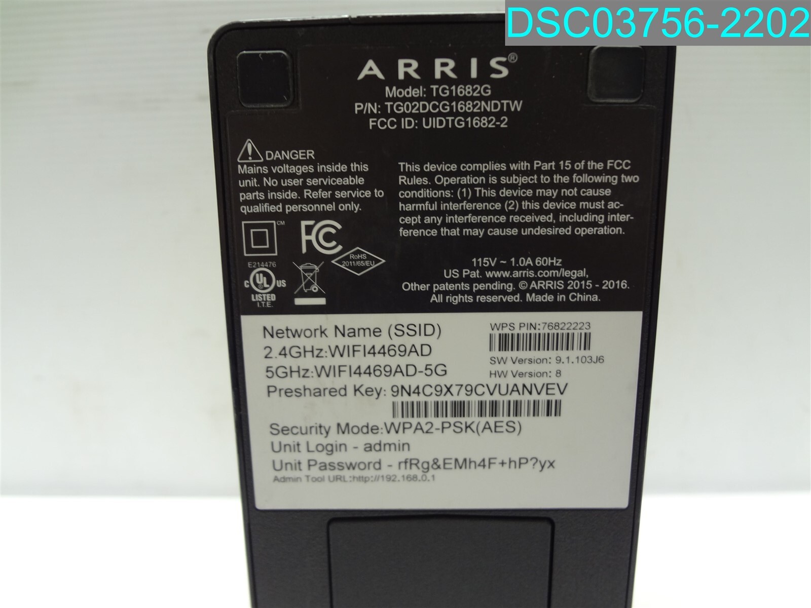 ARRIS TG1682G Dual Band WI-FI 802.11AC Modem Router Wireless