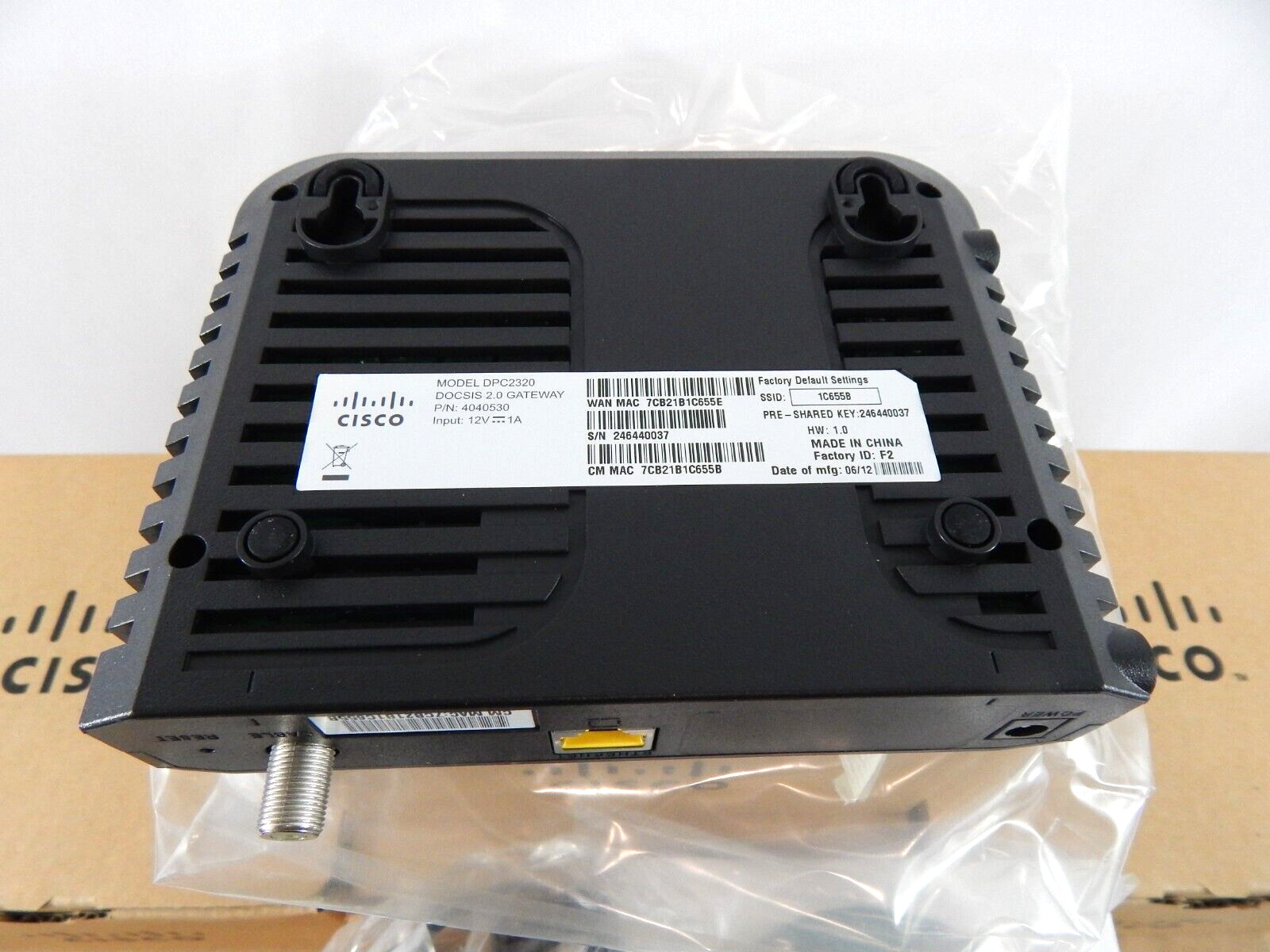 CISCO- DPC2320 CABLE MODEM WIRELESS ROUTER – 2.0 GATEWAY ETHERNET BOX OF 10 NEW