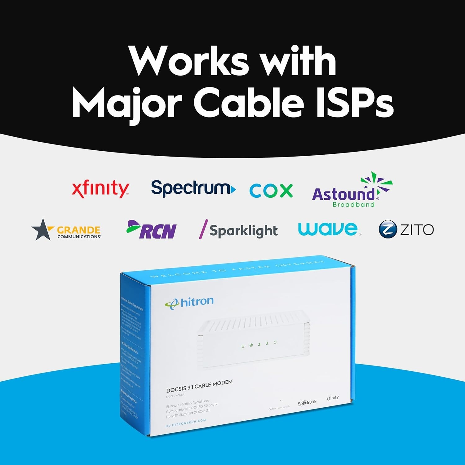 CODA DOCSIS 3.1 Cable Modem ONLY – for Cable Internet Service ONLY NOT Fiber/…