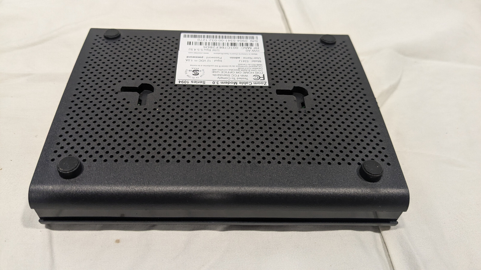 Zoom Cable Modem 3.0 Series 1094 Model 5341J Unlocked