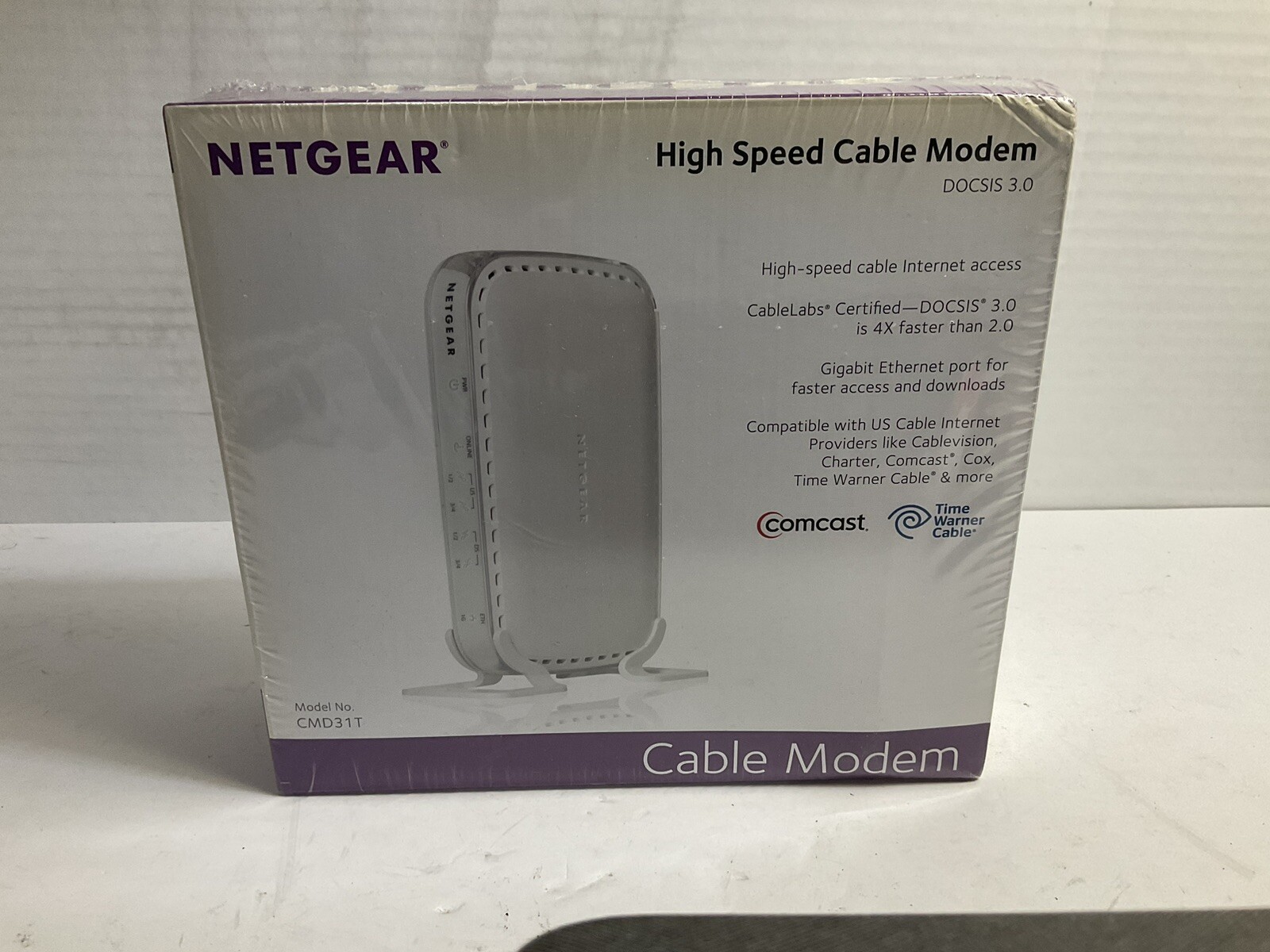 NETGEAR DOCSIS 3.0 HIGH SPEED CABLE MODEM MODEL # CMD 31 T COMCAST SEALD BOX