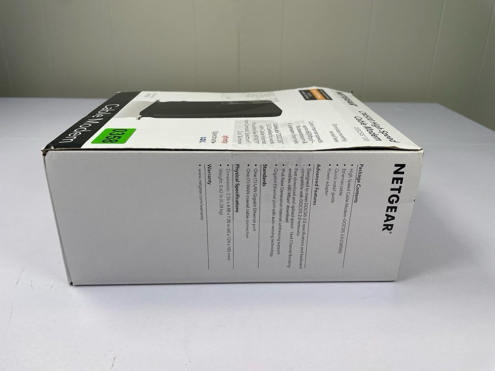 NETGEAR Cm500-1aznas 16×4 DOCSIS 3.0 Cable Modem Max Download Speeds of 686mbps