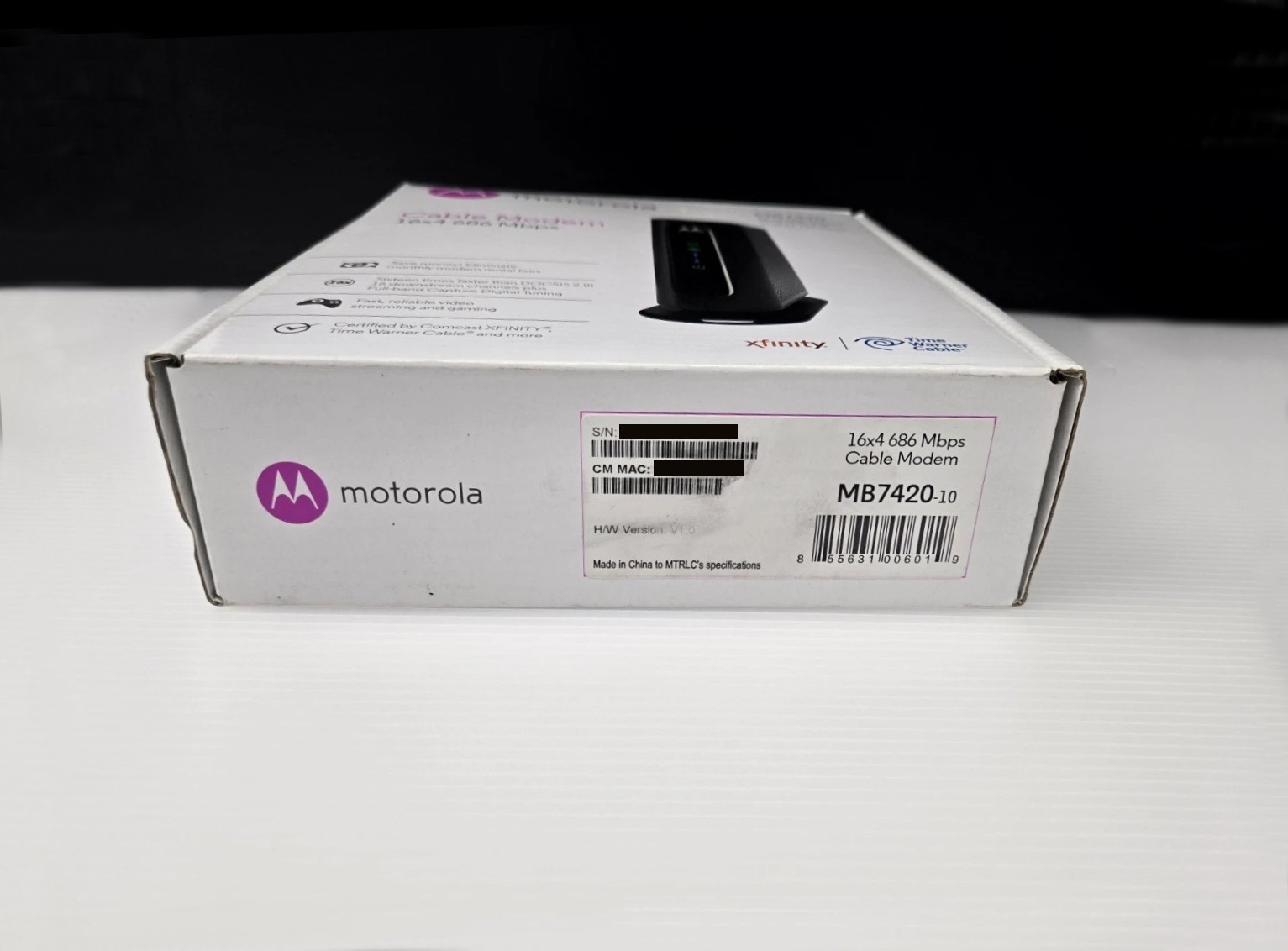 Motorola Cable Modem MB7420 16×4 686 Mbps DOCSIS 3.0 RNW916 Comcast Xfinity