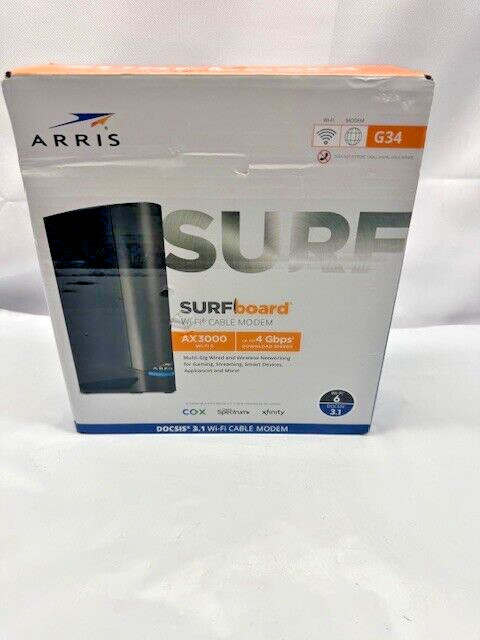 Arris SURFboard G34 WiFi-6 Cable Modem Dual-Band AX3000 *New-Box Damage