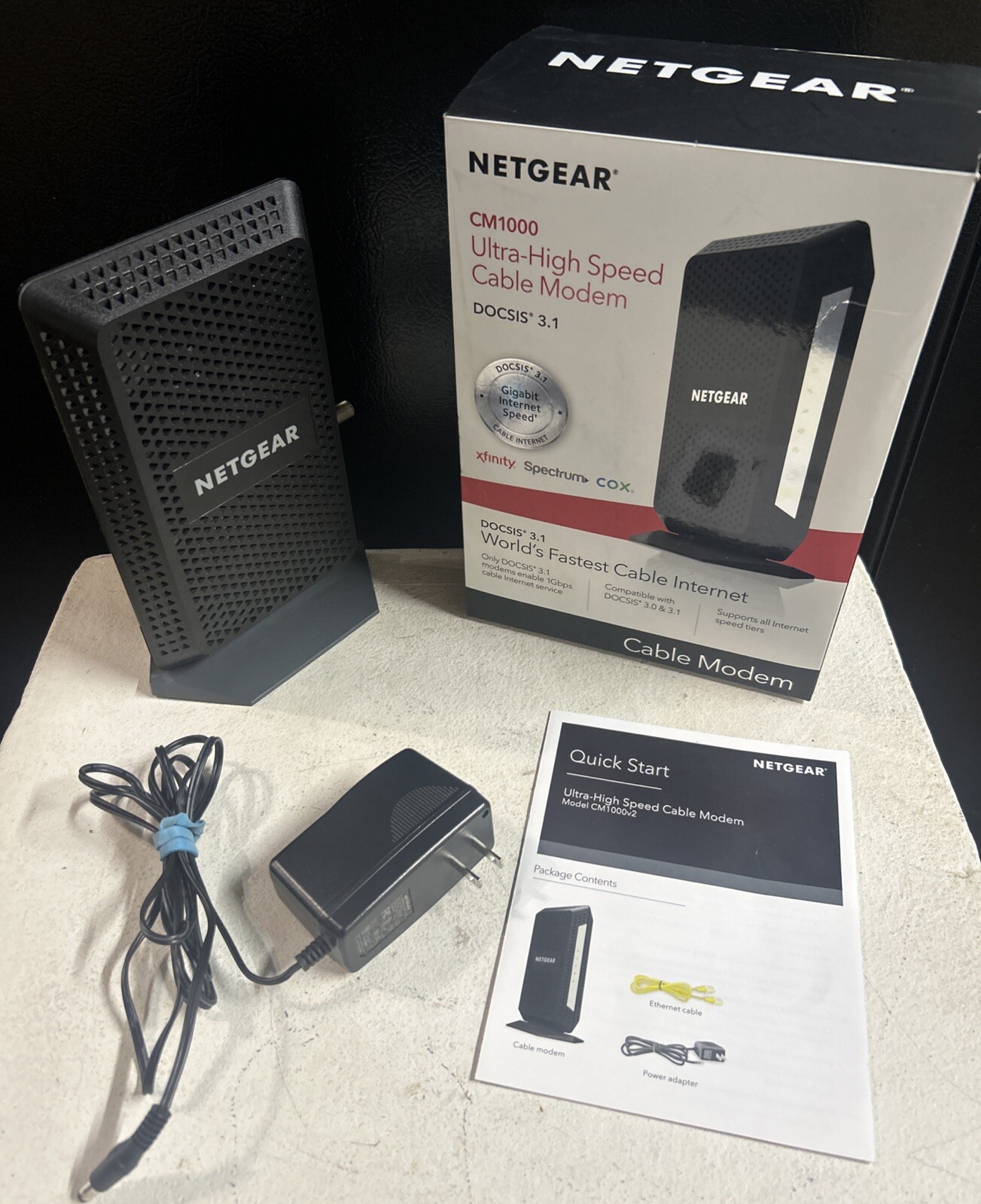 NETGEAR CM1000V2 Nighthawk DOCSIS 3.1 Cable Modem – No Ethernet Cable!