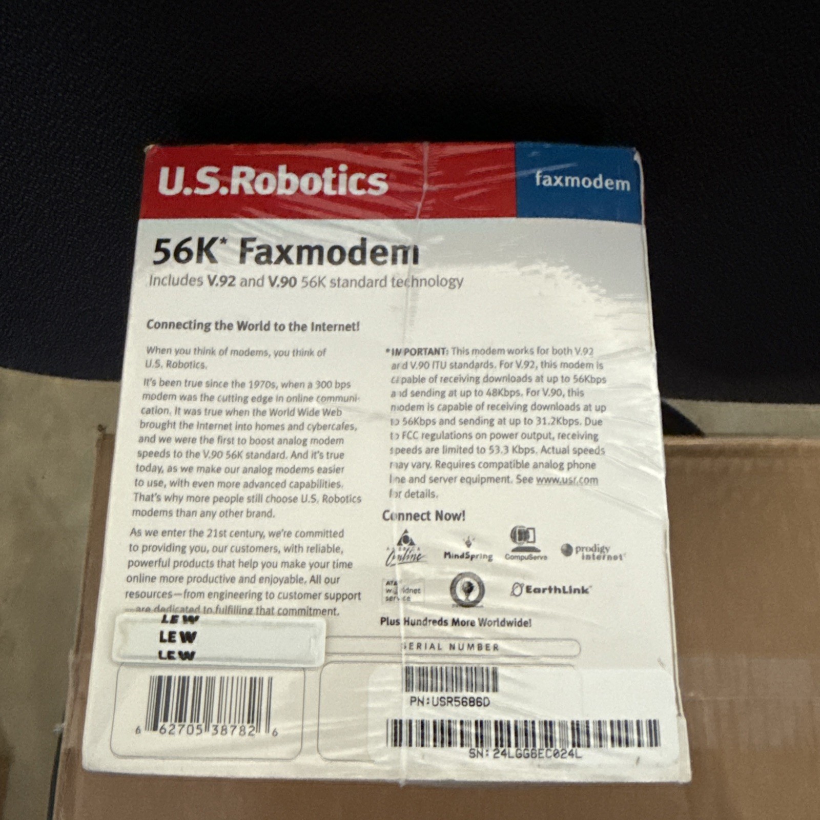 U.S. ROBOTICS 56K FAXMODEM USR5686D