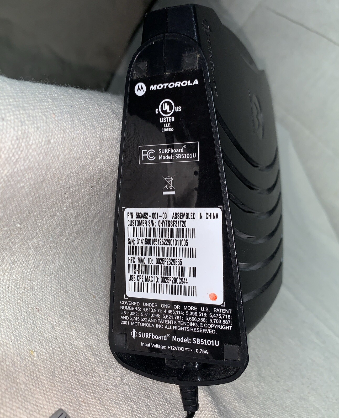 Motorola SURFboard SB5101U (567005-005-00) 38.91 Mbps Corded Tested Pre-owned