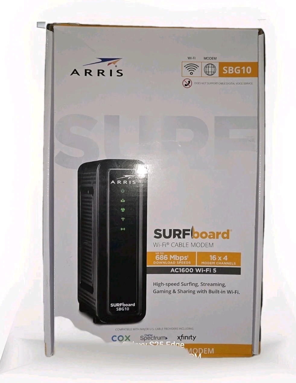 ARRIS Surfboard AC1600 16×4 Cable Modum, Dual-Band Router – Black