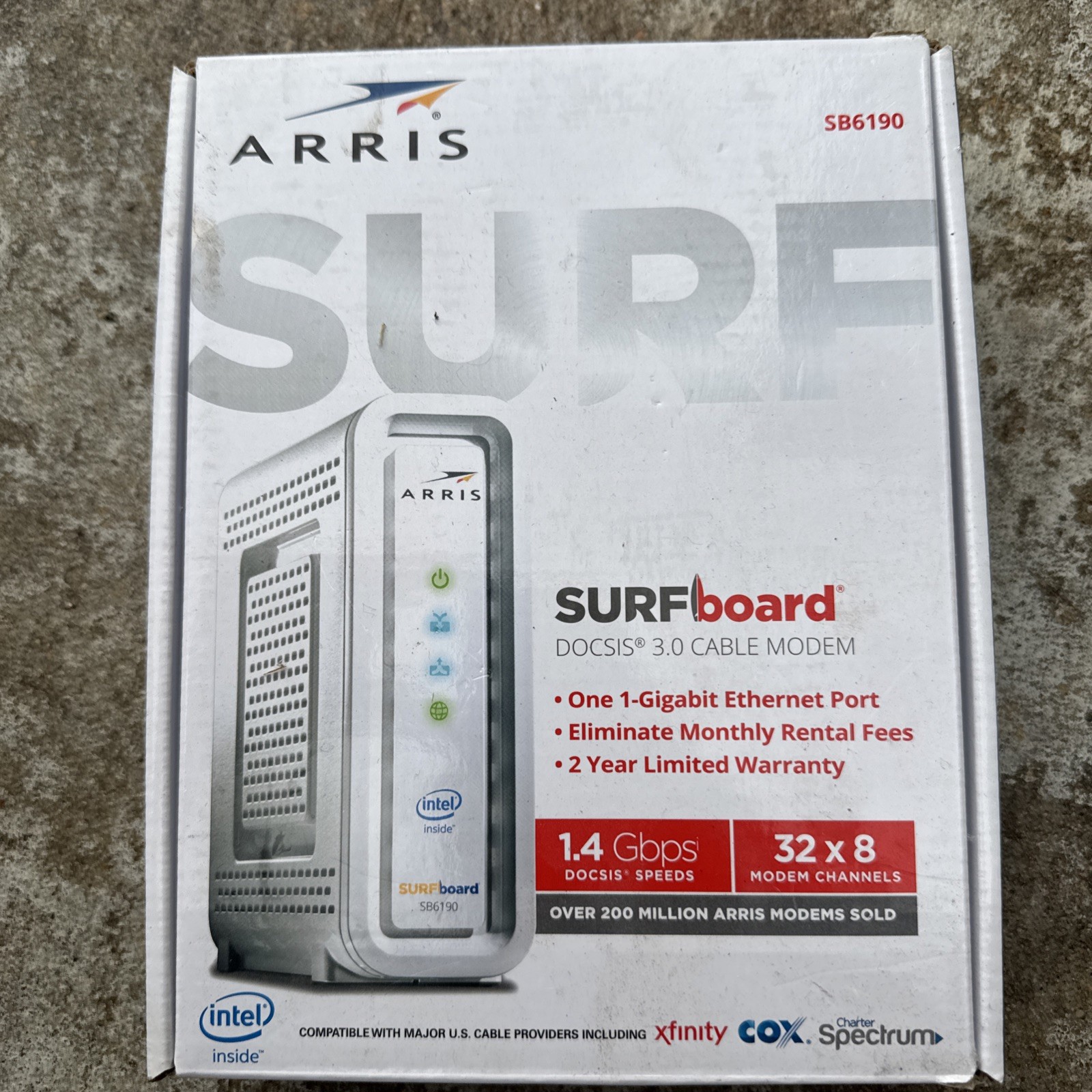 Arris Surf Surfboard SB6190 docsis 3.0 Cable Modem One Gigabit Ethernet Port