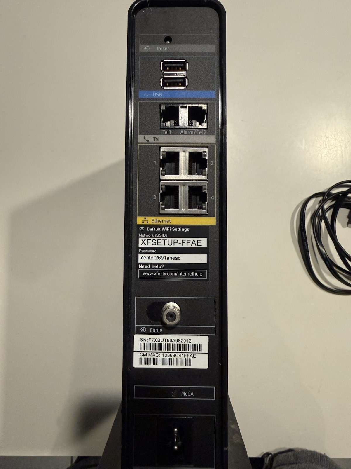 Arris Panoramic TG1682G Dual Band 2.4GHz 5GHz Wireless WiFi Router Cable Modem