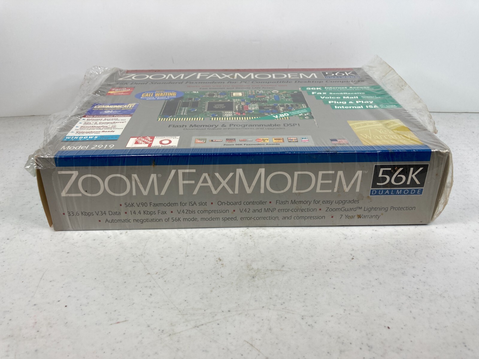 Zoom Fax Modem 56k Dual Mode Modem Card Open Box 2919-00-00L Y2K Ready!
