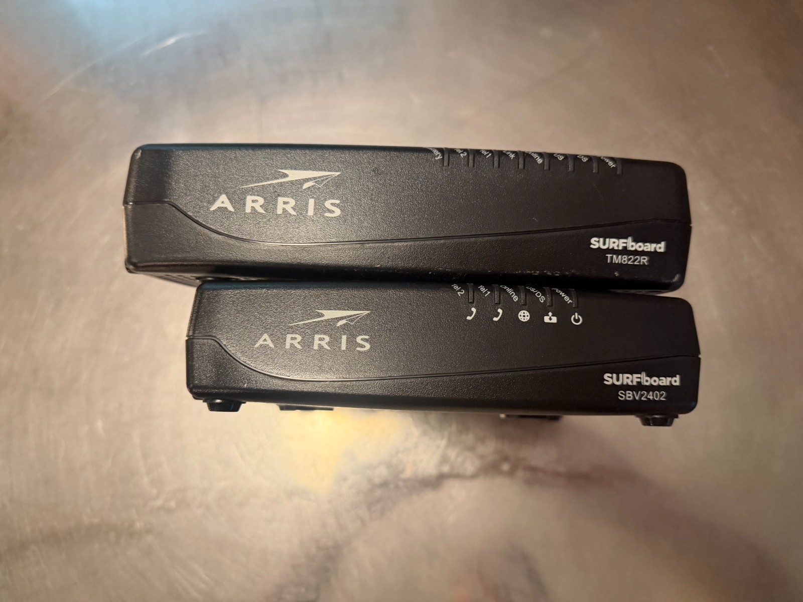 2 ARRIS Modems TM822R Internet &amp Voice DOCSIS 3.0 Modem & SV2402