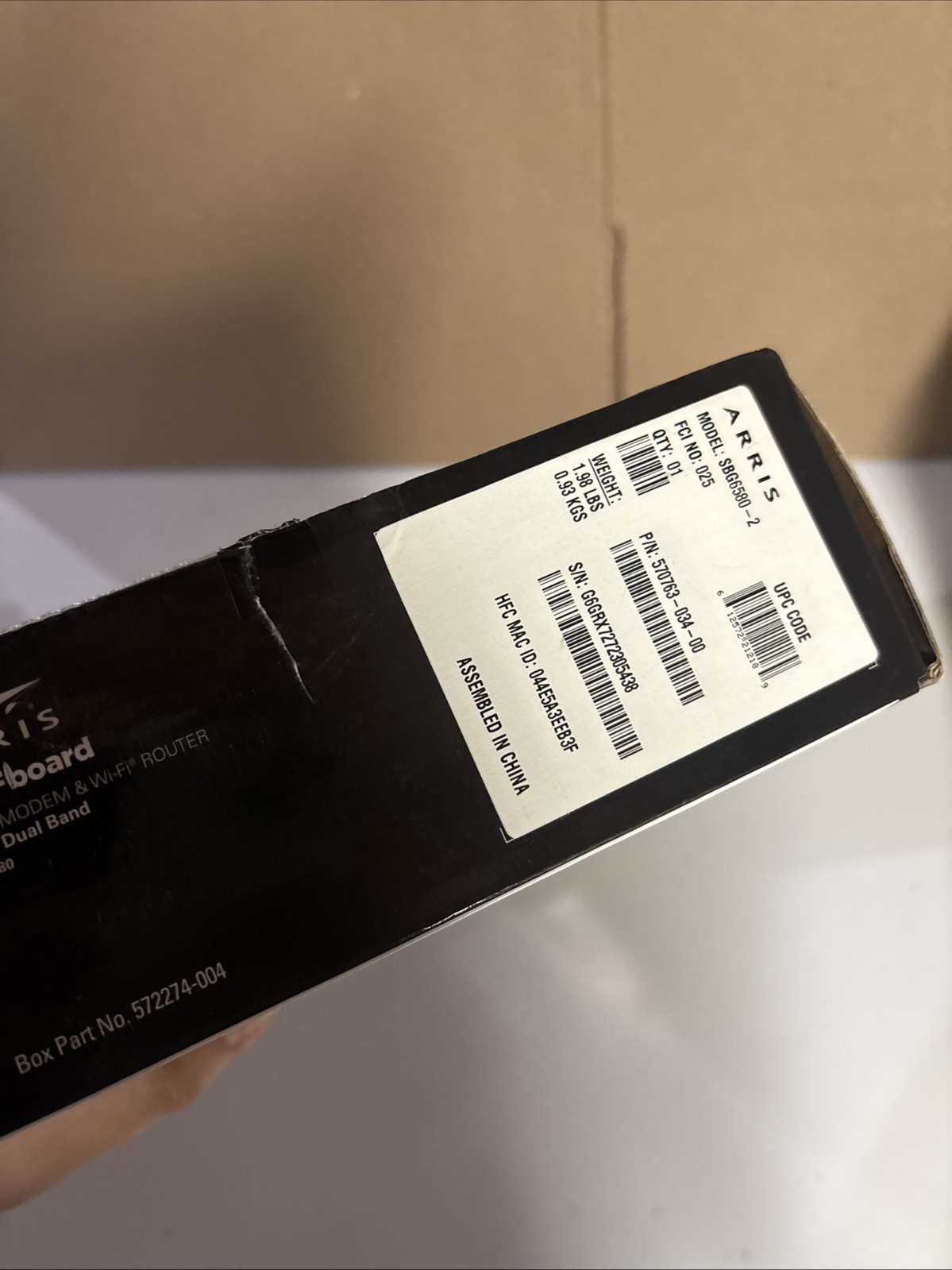 ARRIS SURFboard SBG6580 DOCSIS 3.0 Cable Modem/ Wi-Fi N300 + 5GHz New Open Box