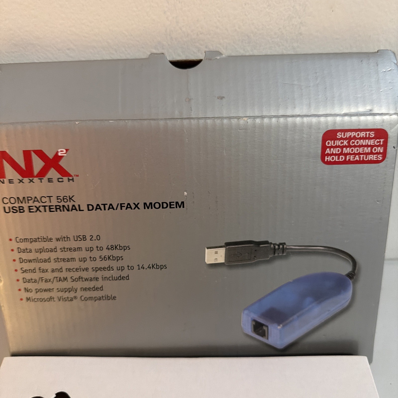 Nexxtech Compact 56K USB External Data/Fax Modem Adapter NSMODX2