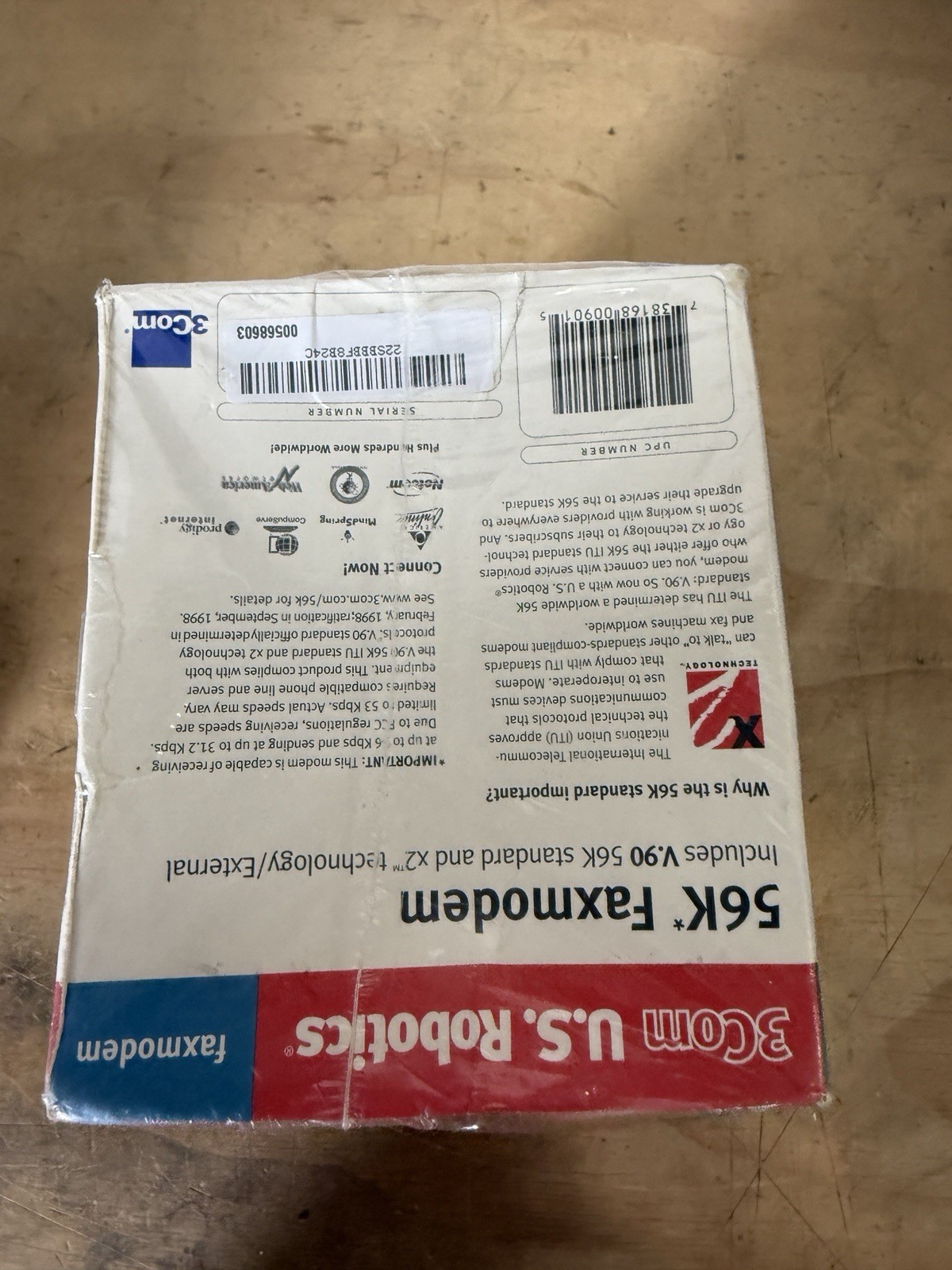 NEW Sealed 3Com U.S. Robotics 56K External Faxmodem Model 5686