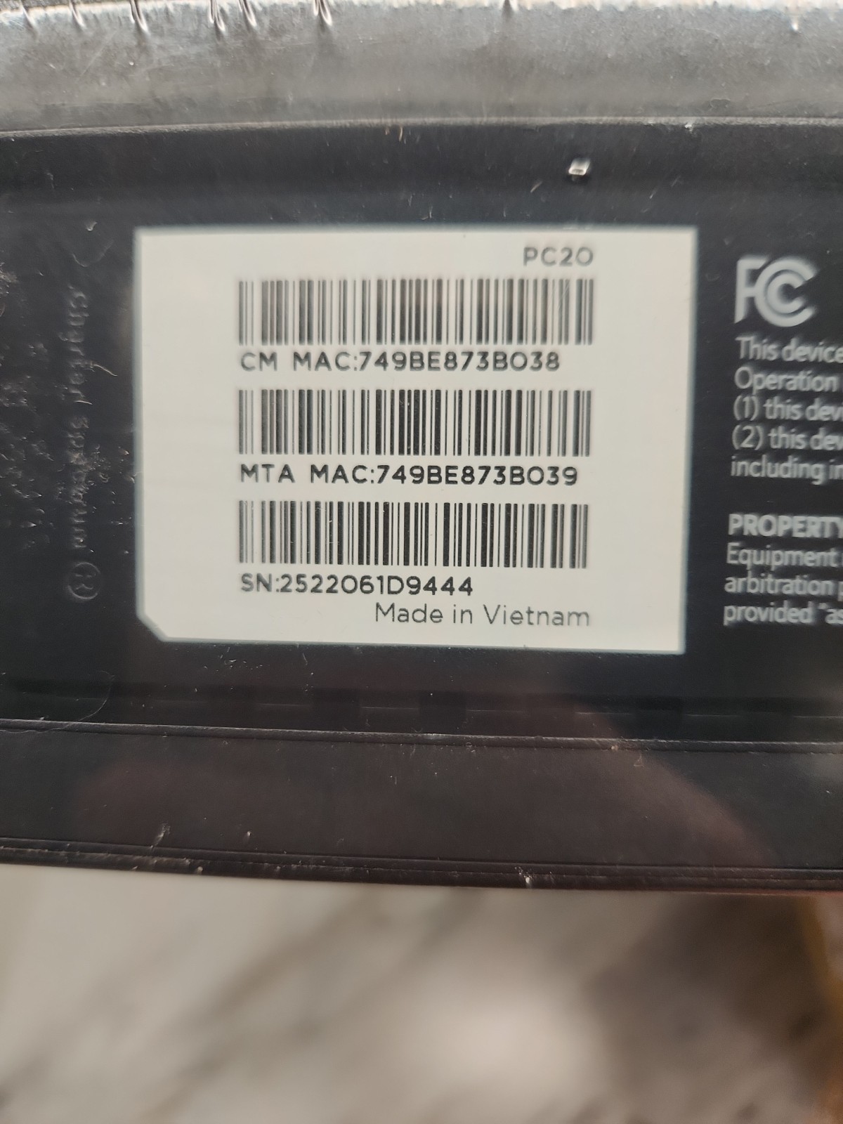Spectrum Hitron Modem EN2251 DOCSIS 3.1 eMTA 2.5G