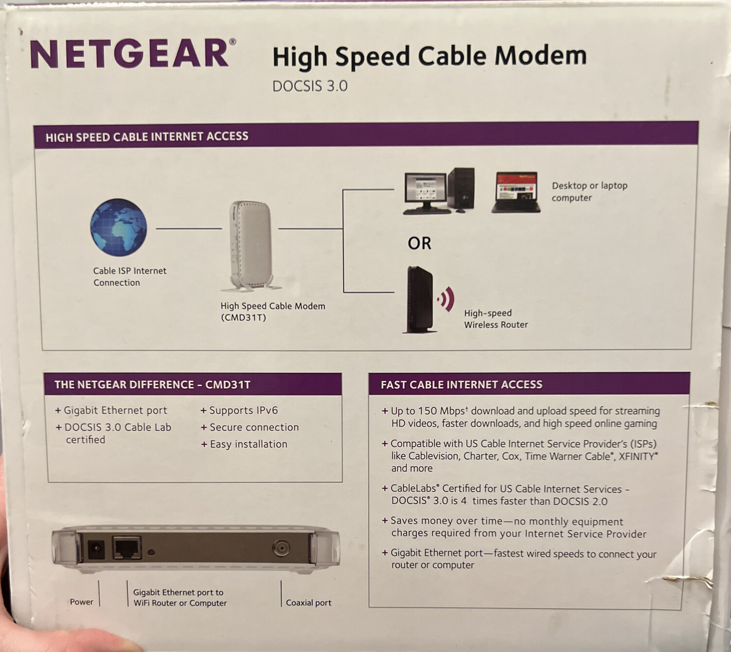 NETGEAR CMD31T-100NAS 153.6 Mbps