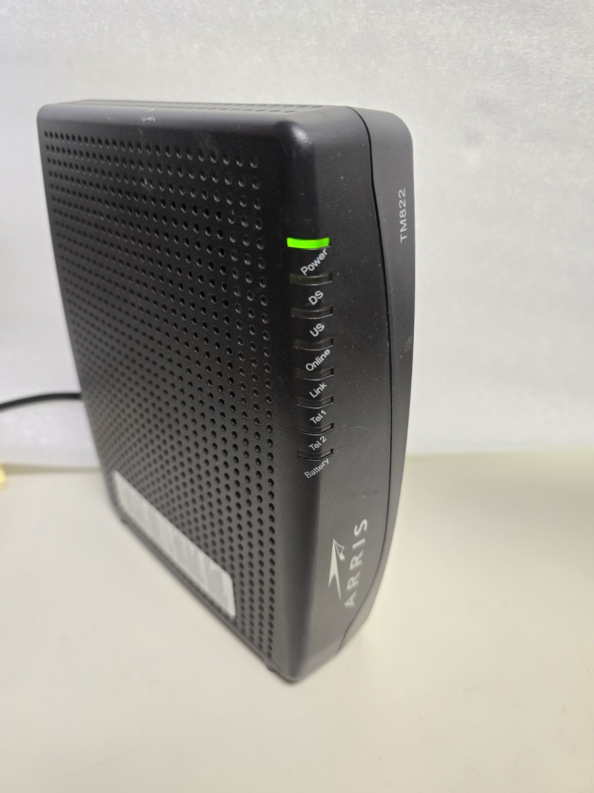 ARRIS Touchstone TM822G Telephony Modem W/ power cable and battery.