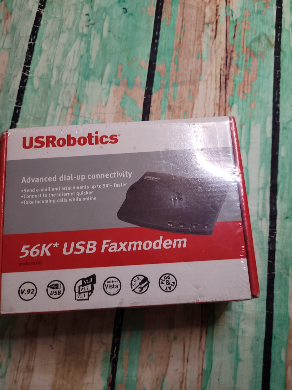 US Robotics USR5633B 56K USB FaxModem Advanced Dial-Up Connectivity Plug & Play