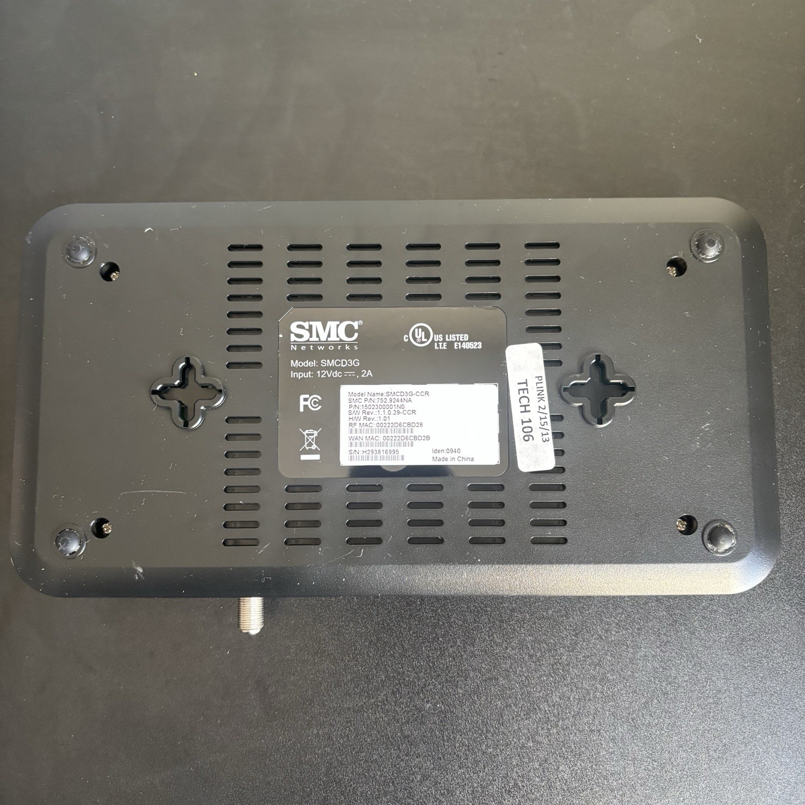 Comcast Business Class Business IP Gateway Model SMCD3G With Power Supply