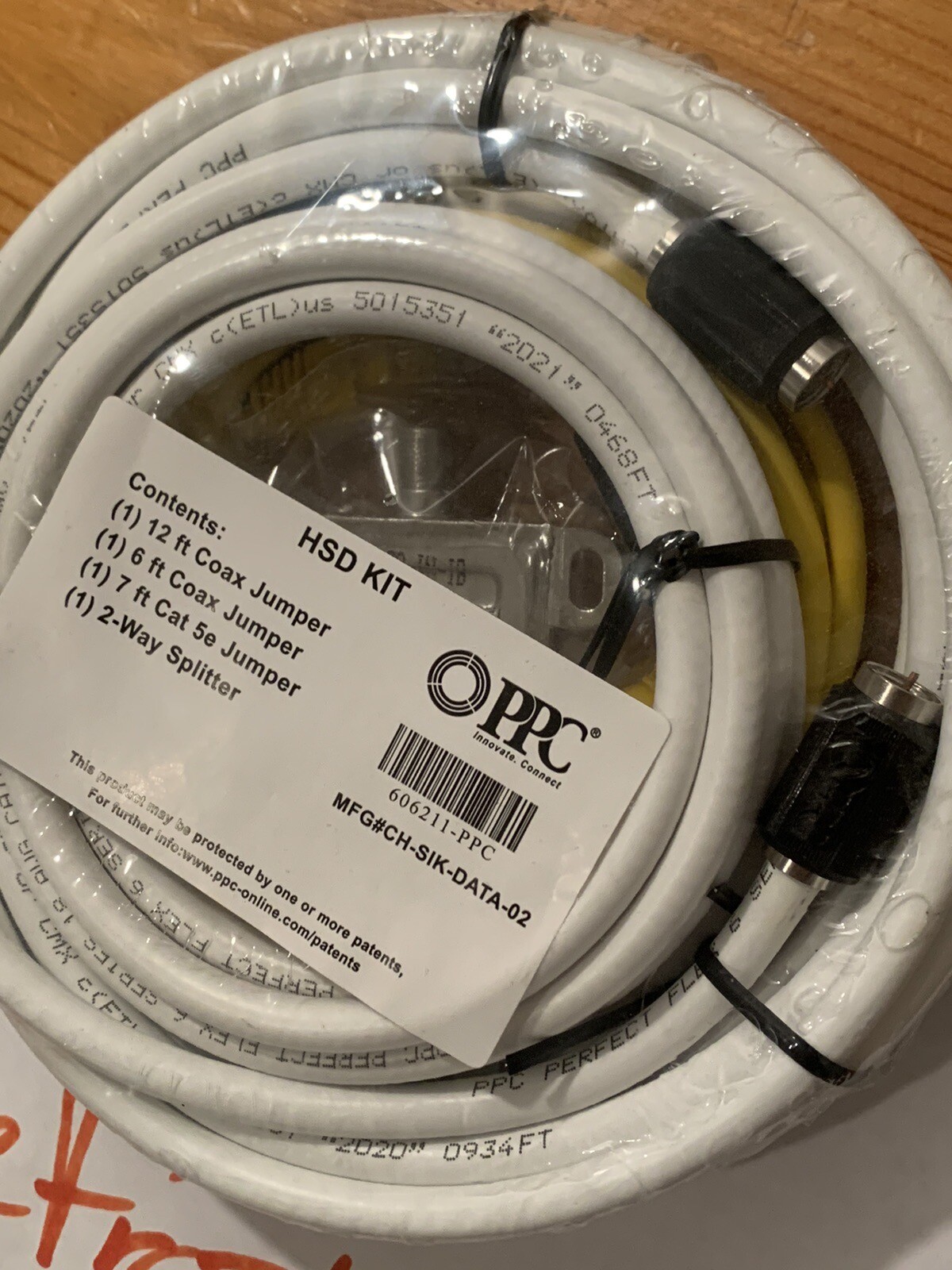 HSD Kit (12ft Coax, 6ft Coax, 7ft CAT5, 2-Way Splitter) Factory Sealed