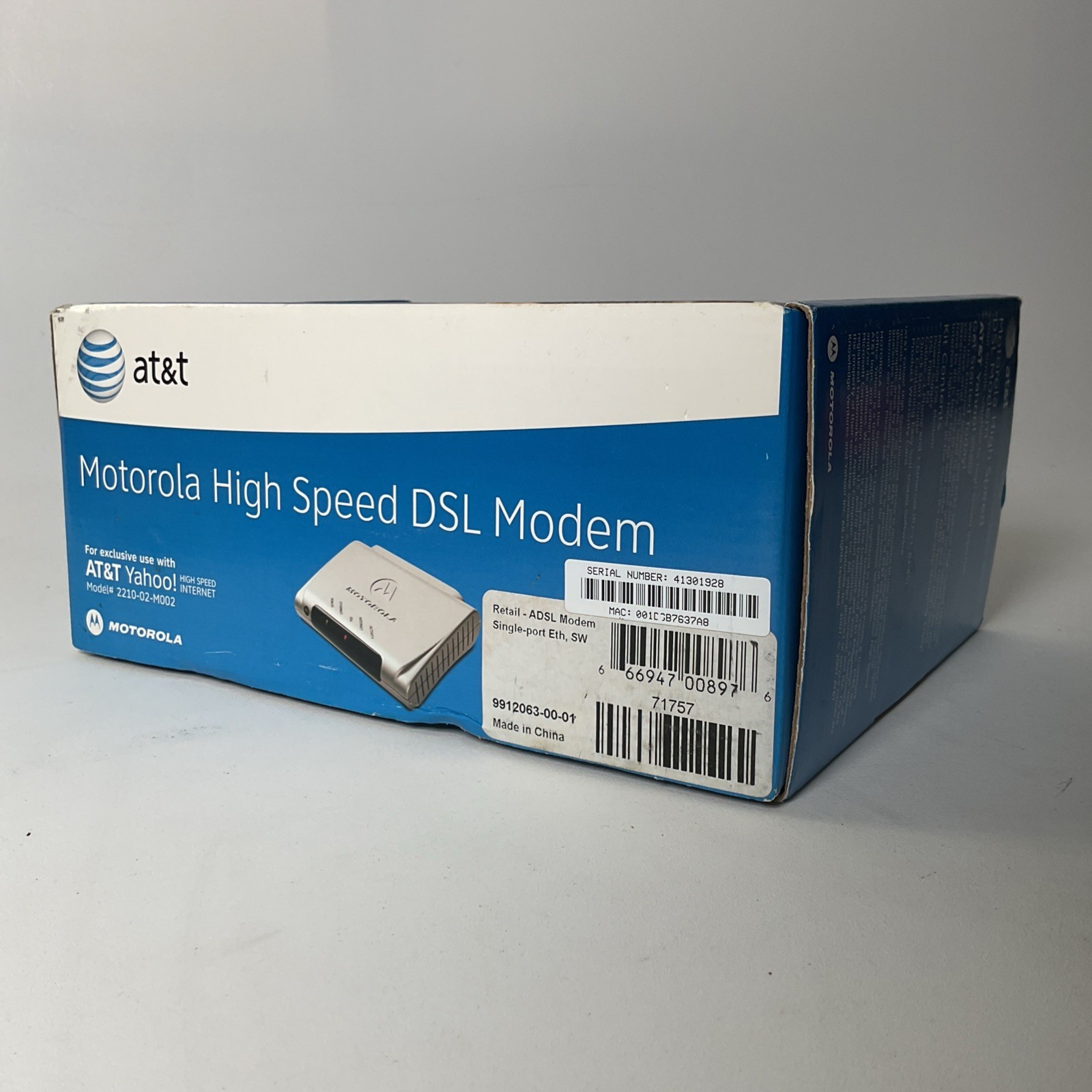 AT&T Motorola High Speed DSL Modem 2210–02-M002 – Open Box