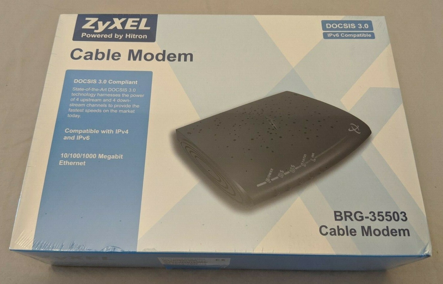 ZyXEL BRG-35503 Cable Modem, DOCSIS 3.0, IPv4 & IPv6 compatible – New & Sealed