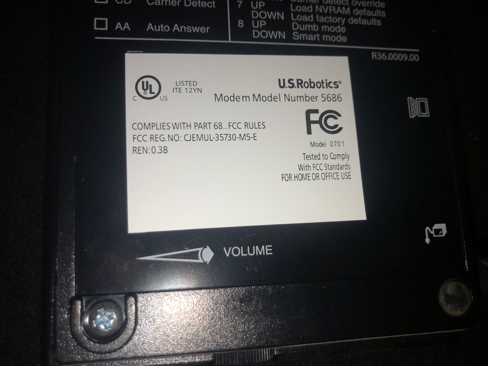 US Robotics Modem Model 5686 V.92