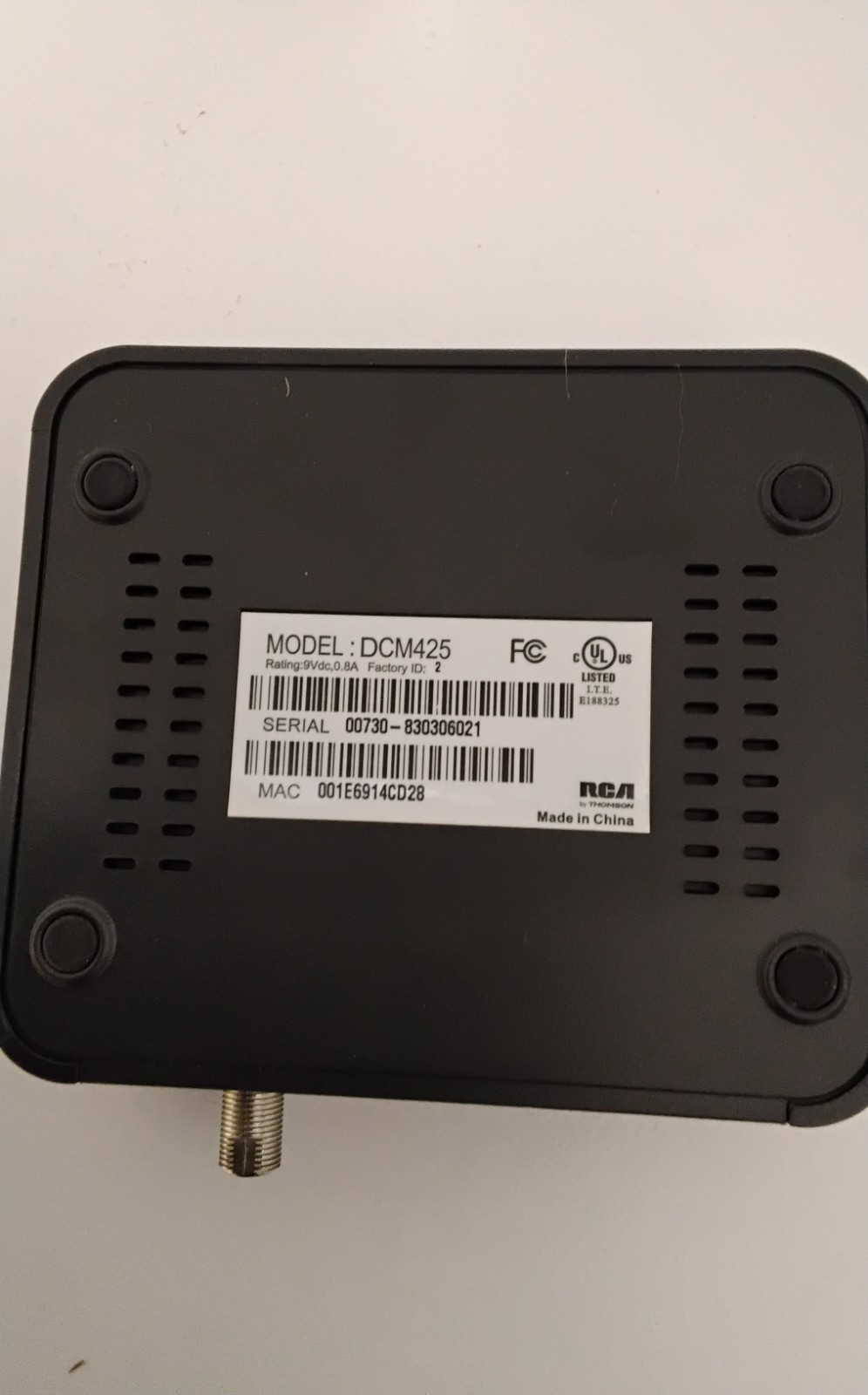 Rca By Thomson Cable Modem Broadband Model DCM425
