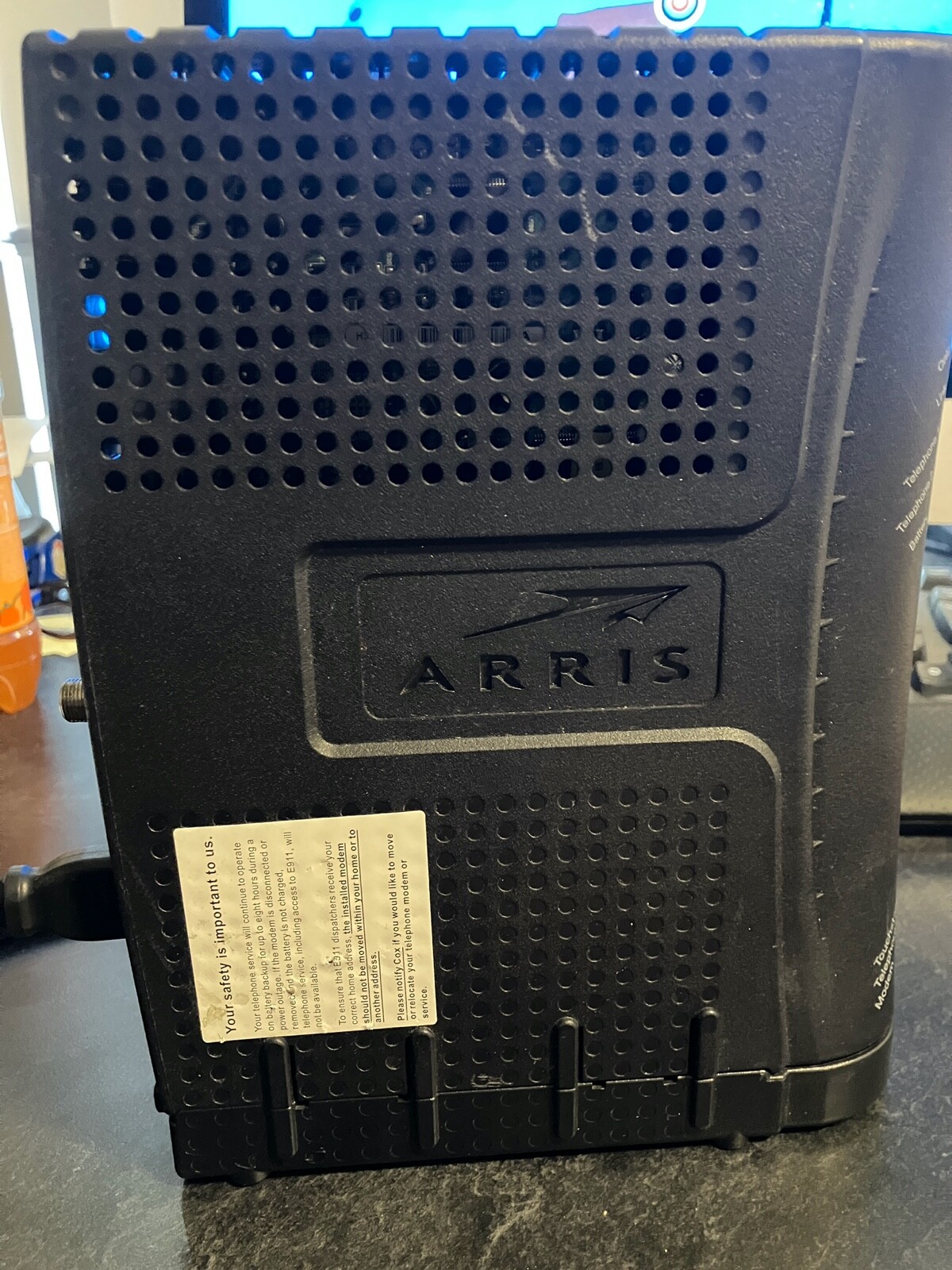 ARRIS Telephony Modem Model TM602G/TW-4 PN TM02AH1G6 w/Power Cable TESTED