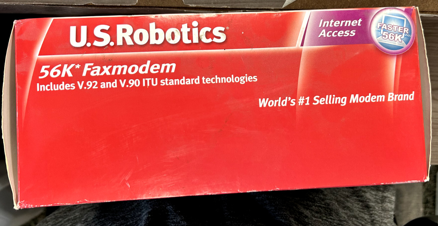 NEW! IN BOX! U.S.Robotics 56K Faxmodem w/ V.92 & V.90 ITU Standard Technology