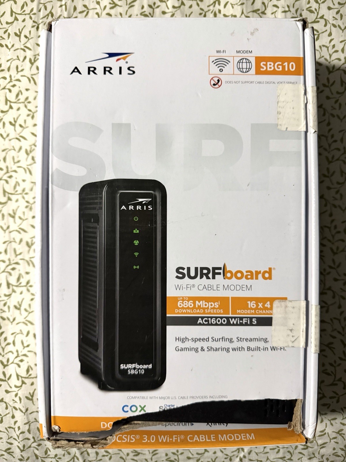 ARRIS Surfboard SBG10 DOCSIS 3.0 Wi-Fi Cable Modem – NEW Open Box