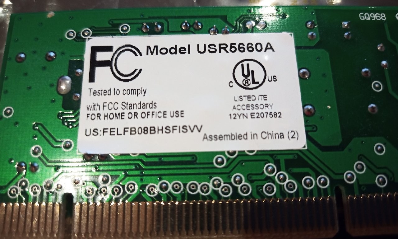 US Robotics V.92 56K PCI Internal Faxmodem – Works with Windows 11