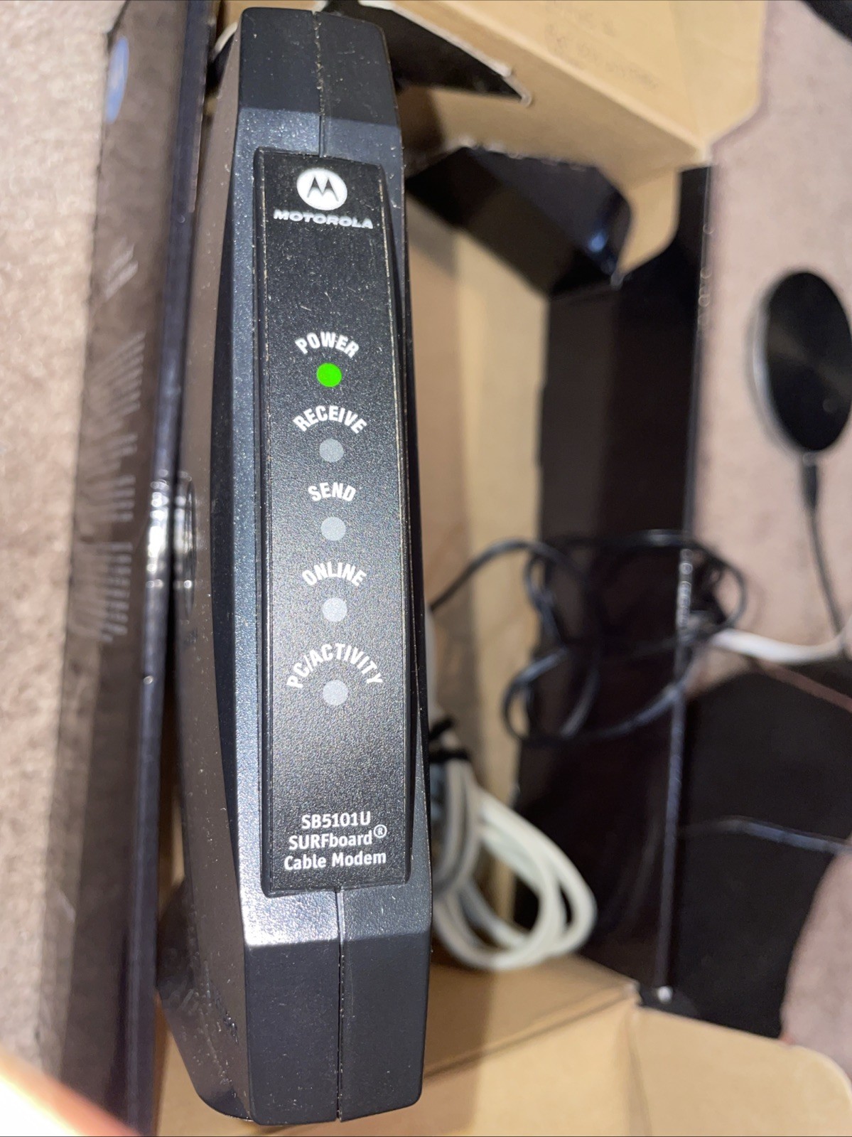 Motorola SB5101U Surfboard Cable Modem with Power Supply Preowned Tested Working