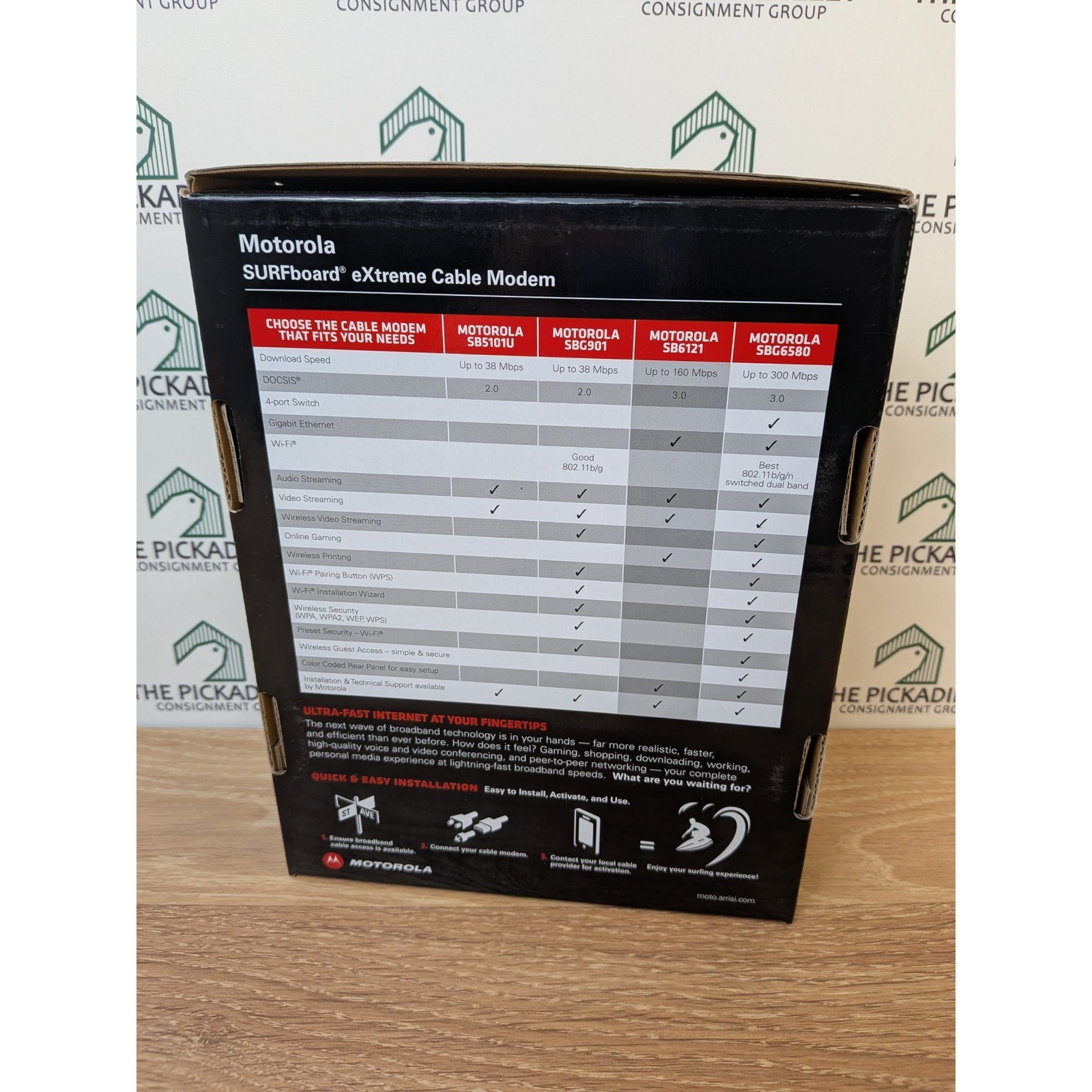 Motorola SURFboard eXtreme Cable Modem SB6121 DOCSIS 3.0 Black 160 Mbps