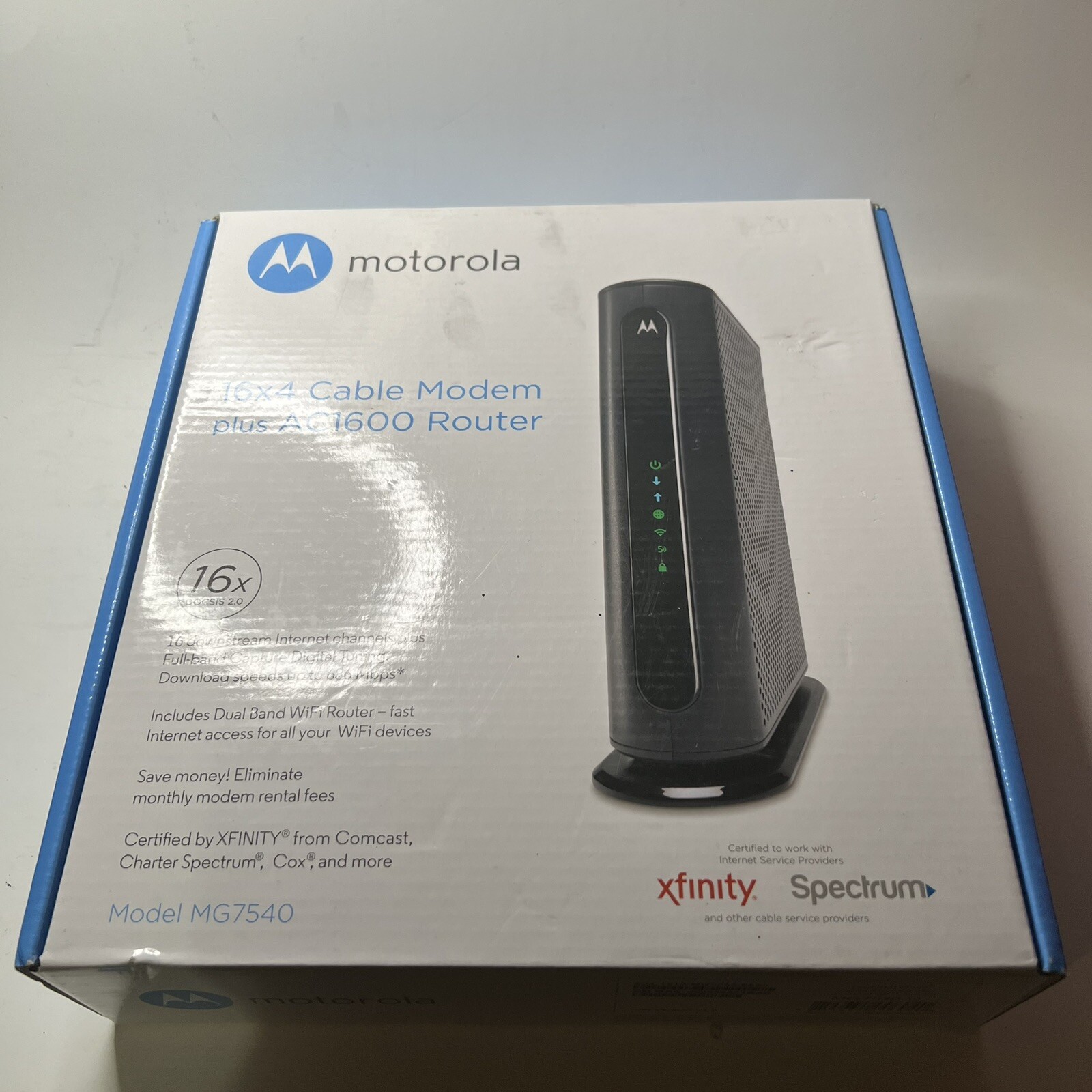 Motorola MG7540-10 16×4 Cable Modem – Black