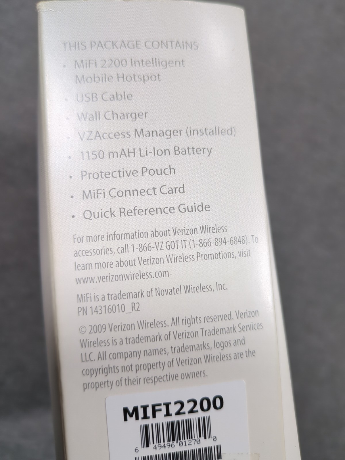 Verizon Wireless MiFi 2200 3G WiFi Hotspot Charger & Case Included Needs battery
