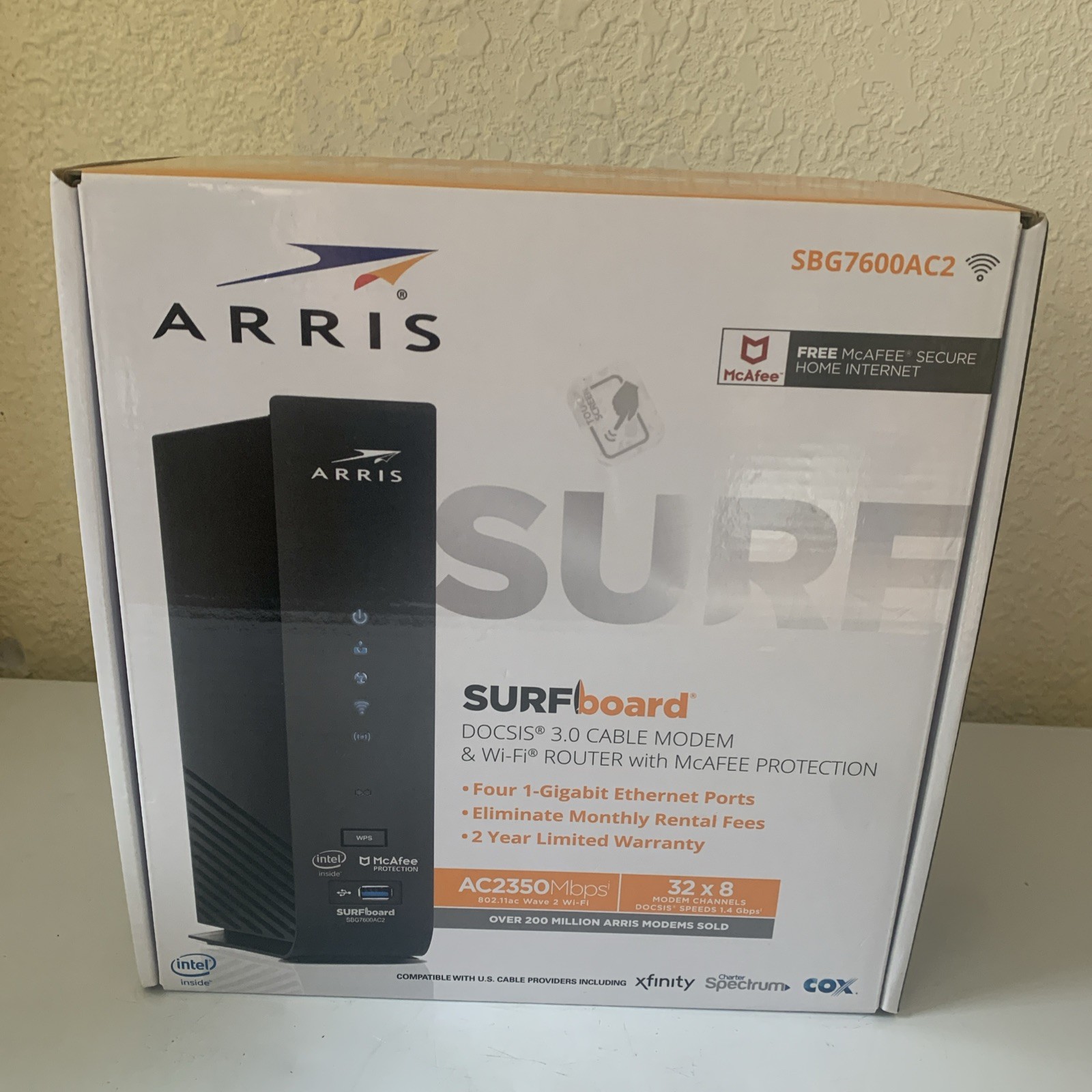 Cable Modem, ARRIS AC2350 Mbps SBG7600AC2 SURFboard DOCSIS 3.0 – Black Pre-owned