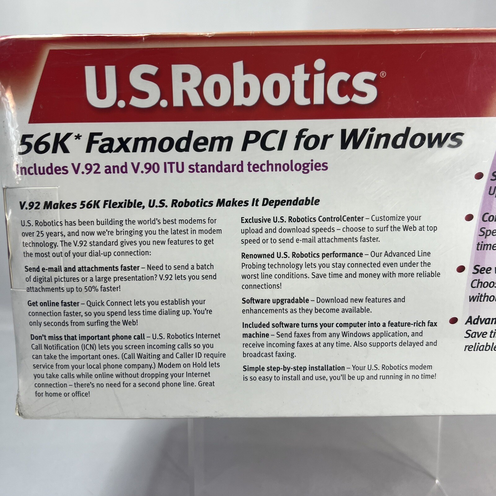 US Robotics 56k Faxmodem PCI For Windows (V.92) Model: USR5699B*NEW SEAL IN BOX!