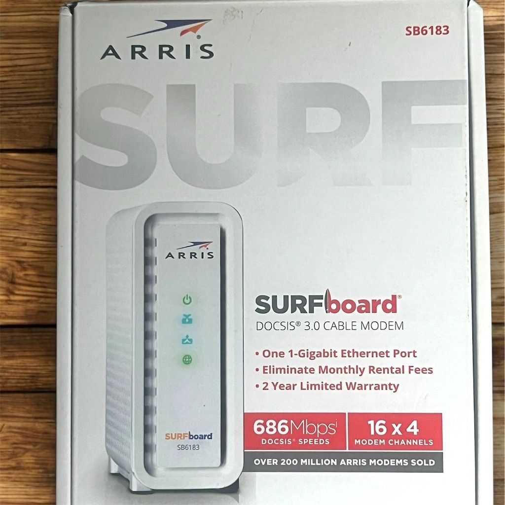 Arris SURFboard SB6183 DOCSIS 3.0 Cable Modem White 960 Mbps Ethernet Open Box