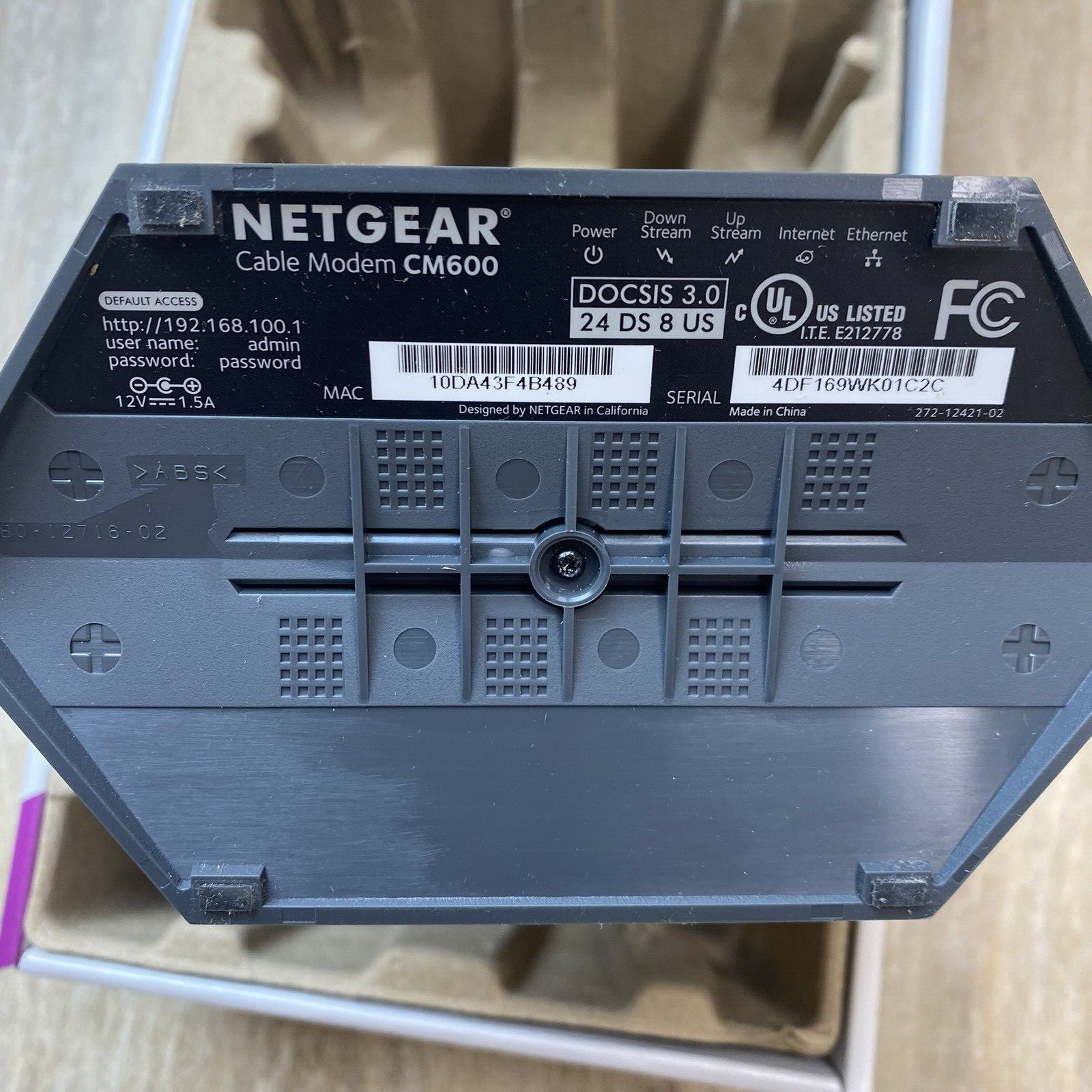 NETGEAR Cable Modem CM600 DOCSIS 3.0 (960Mbps) – TESTED