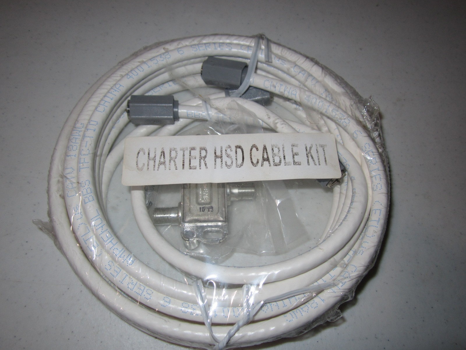 HSD Kit (2 Way Splitter 7ft Ethernet Cable & 6ft, 12ft Coax Jumper plus Splitter